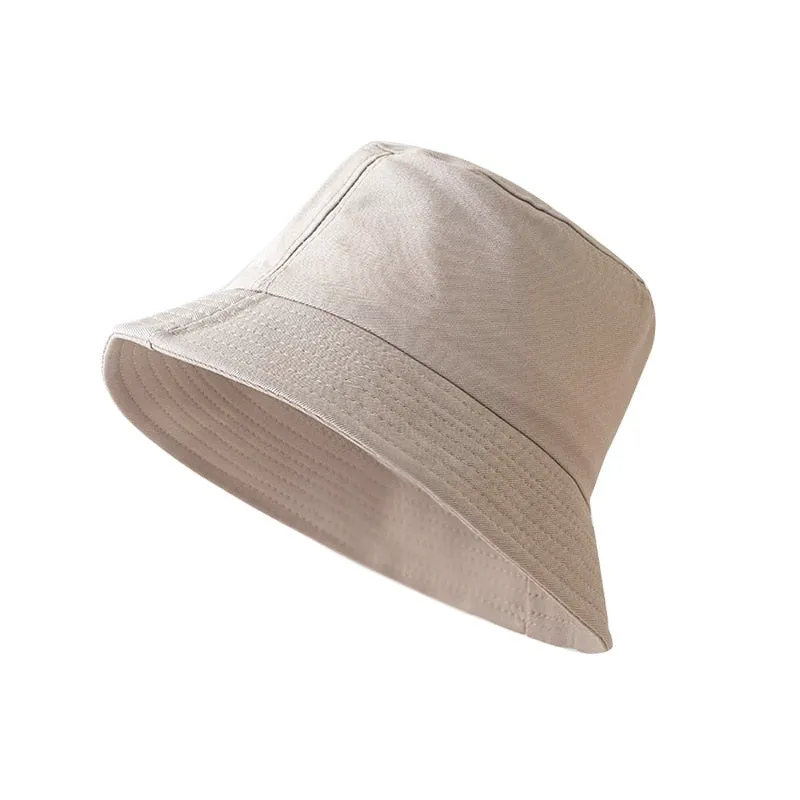 Women's Bucket Hat Unisex Summer Sunscreen Panama Hats Hip Hop Cap Cotton Solid Color Fisherman Hat Bob Outdoor Beach Caps