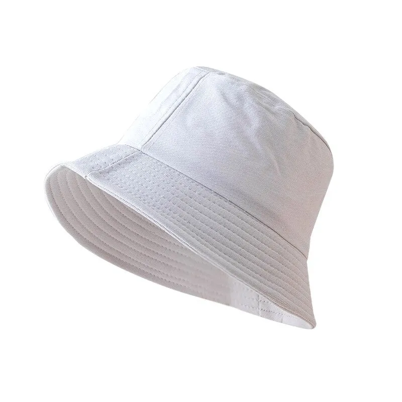 Women's Bucket Hat Unisex Summer Sunscreen Panama Hats Hip Hop Cap Cotton Solid Color Fisherman Hat Bob Outdoor Beach Caps