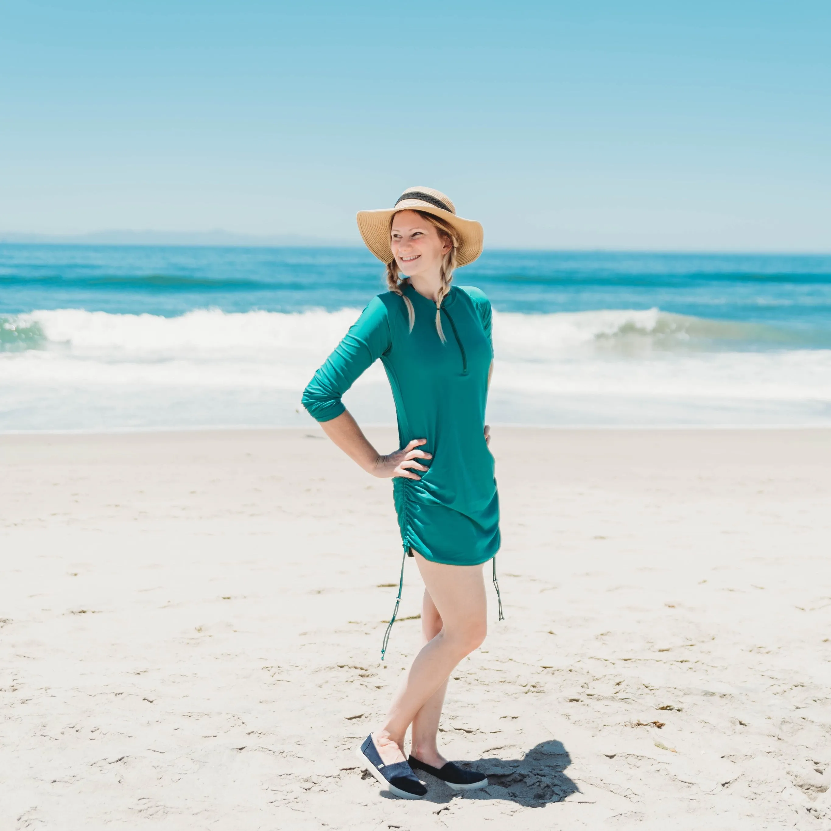 Women's Half Zip Swim Dress Cover Up | "Greenlake"