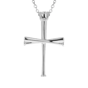 XL 2.0 Baseball Bat Cross Necklace | Sterling Silver